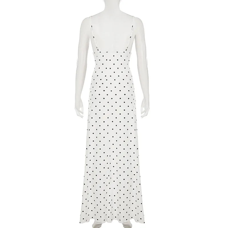 Lace V-Neck Patchwork Maxi Dress Women Backless High Waist Slim Spaghetti Contrast Party Dress Female Spring Long Dress Hot Sale