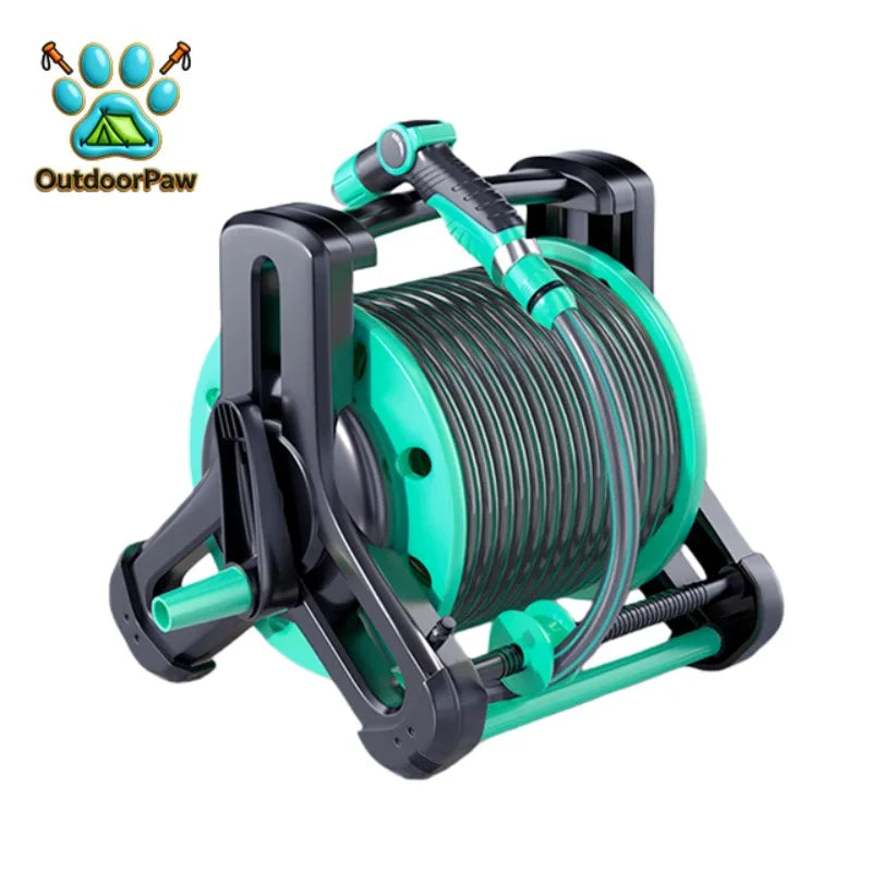 High Quality Mint Blue 20m 30m 40m Portable Plastic Water Hose Reel Garden Hose Reel Cart with Water