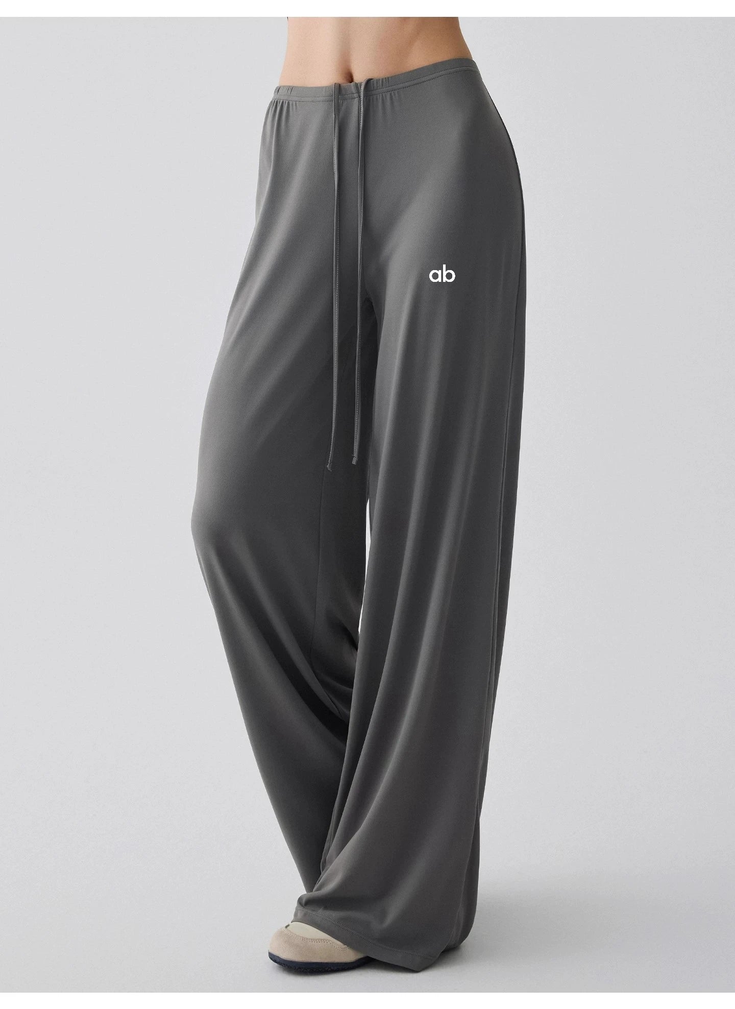 Women Wide Leg Yoga Pants Drawstring Loose Drape Straight Leg Long Pants Fitness Running Pilates Training Sports Trousers