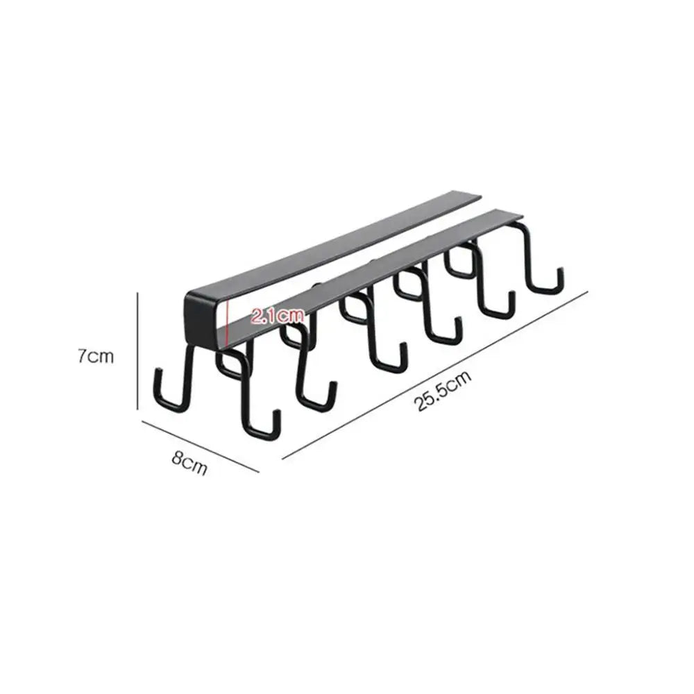 1 PCS Multifunctional Kitchen Organizer High Quality Double-row Cabinet Hook Durable Hanging Cup Holder