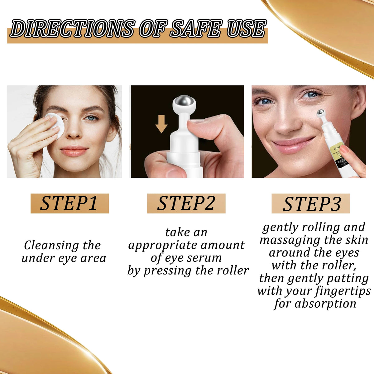 Snail Peptide Eye Cream Remove Eye Bag Anti-Puffiness Fade Dark Circle Firming Skin Roller Massage Nourishing Care Eye Cream