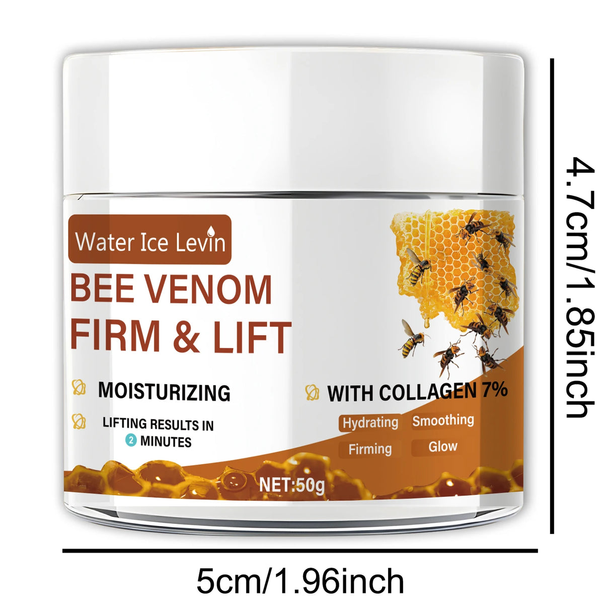Bee Vemon Instant Facial Lifting Cream 50g |   Smooth |   Types of Face and Neck Creams, Containing Retinol and Collagen, Alcohol-Free.