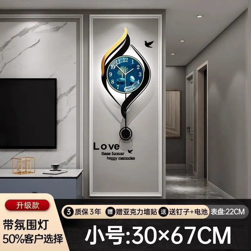 Chinese Style Xenomorph Wall Clock Modern Creative Luxury Metal Art Decor Silent Wall Watch For Living Room Study Home Decor