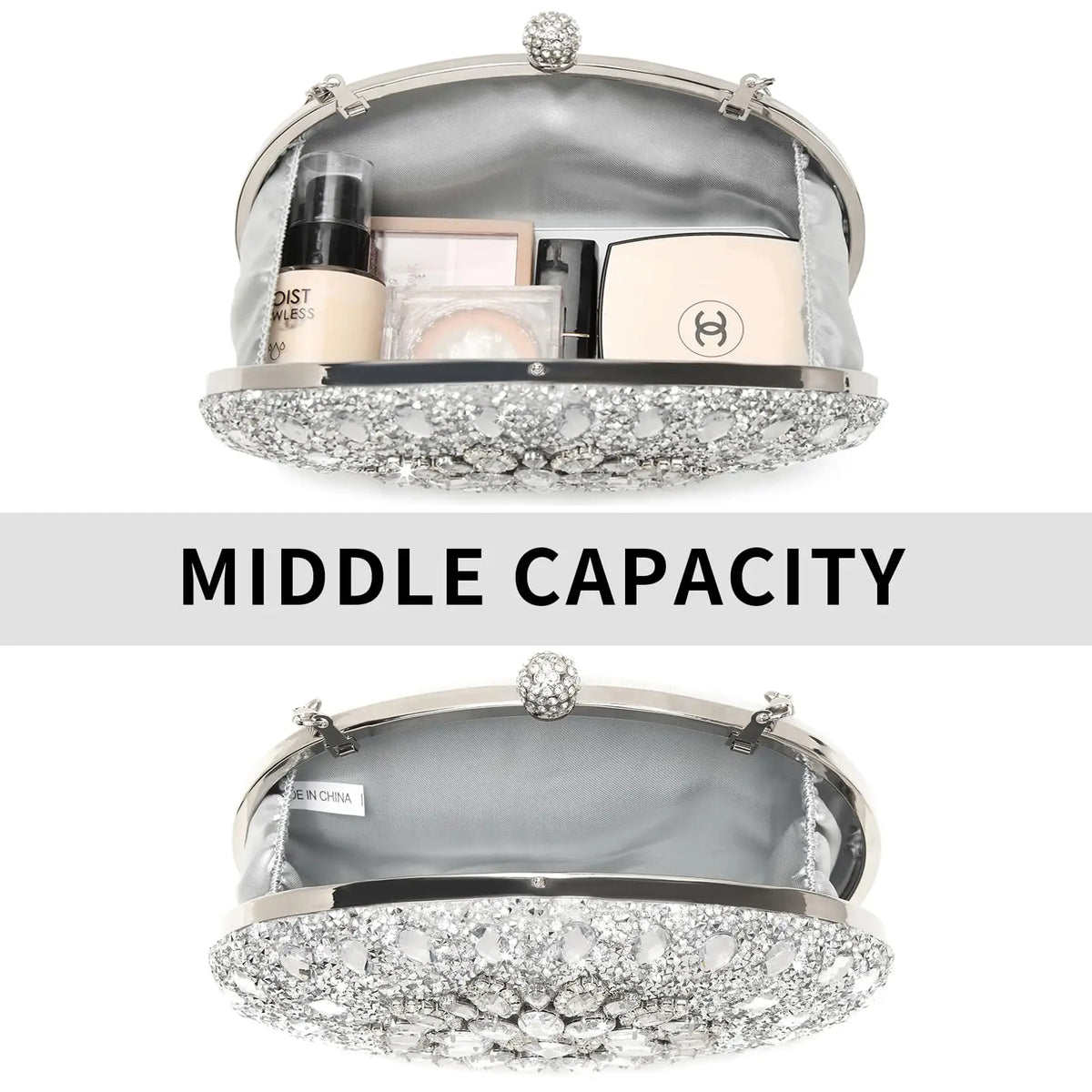 Women's Evening Bags Sparkly Rhinestone Clutch Purses Luxury Handbags