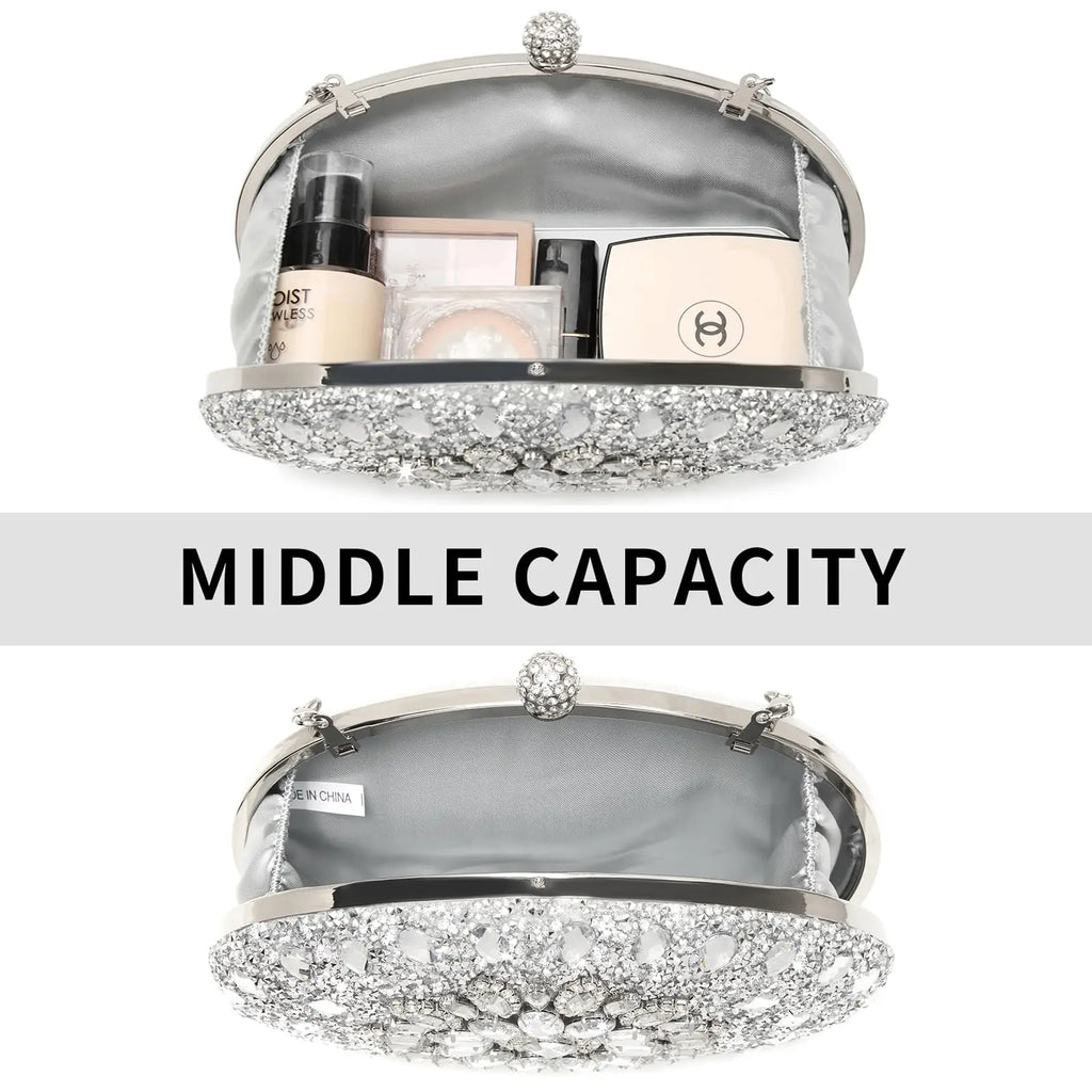 Women's Evening Bags Sparkly Rhinestone Clutch Purses Luxury Handbags