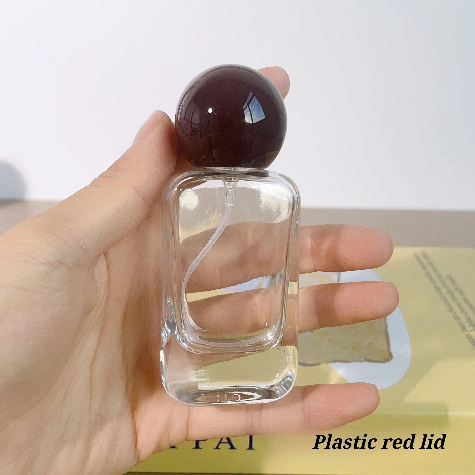 50ML 30ML Empty Clear Glass Spray Bottle Wood/plastic Lid Perfume Bottle Refillable Bottle Dispenser Fine Mist Portable Travel