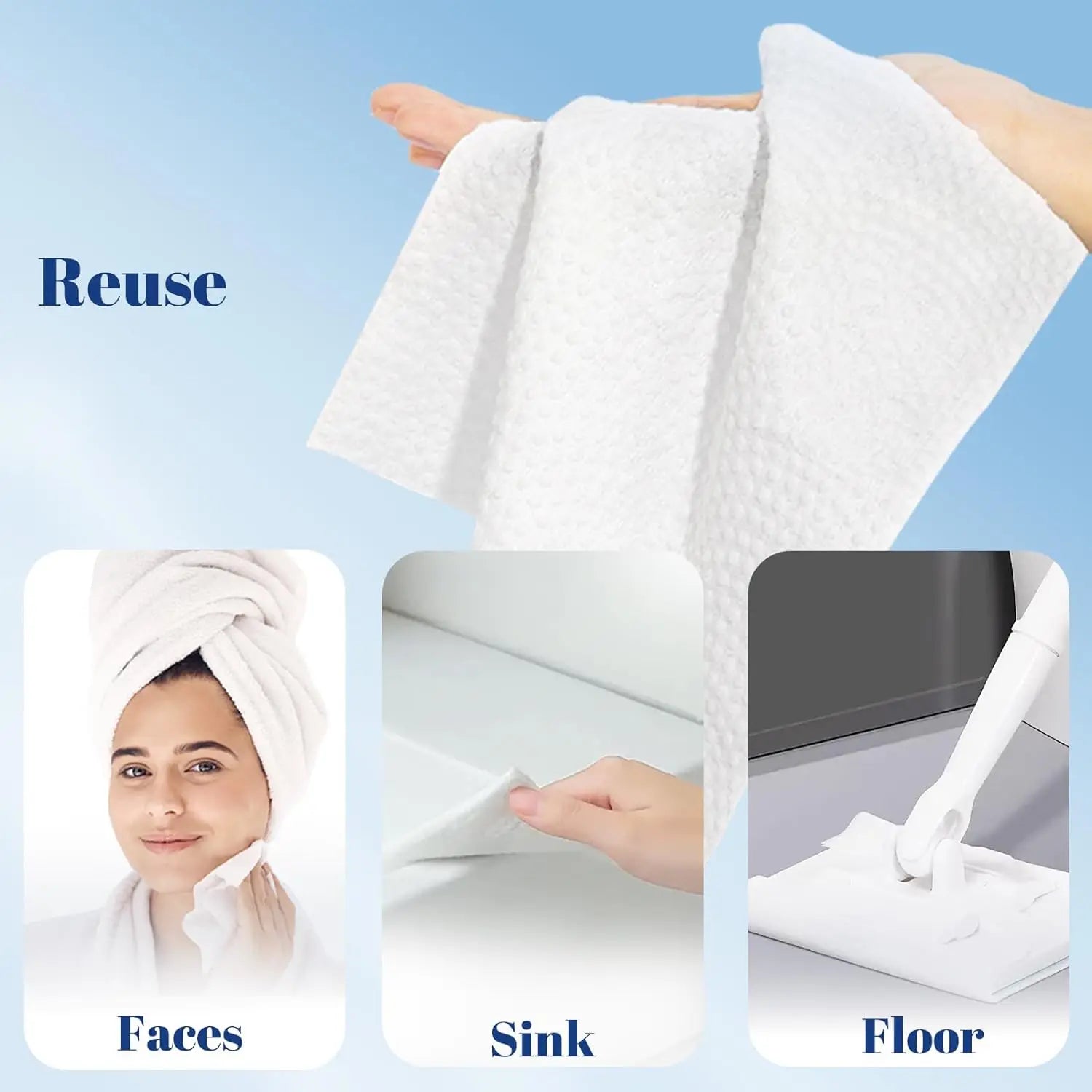 26*30cm Box of Disposable Facial Cleansing Towels, Thickened Large Size, Cleans Skin, Suitable for All Skin Types, Unisex, 40 Wipes/Box