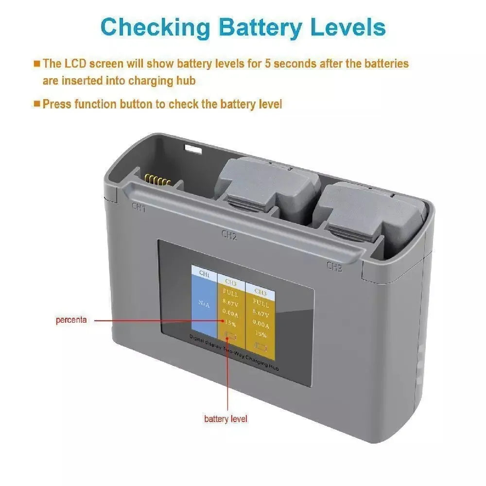 Digital Display Charging Hub For DJI Mini 2 Battery Charger for DJI Mini 3 Pro/Mini SE/Mini 2/Air 2S Power Bank Drone Accessory