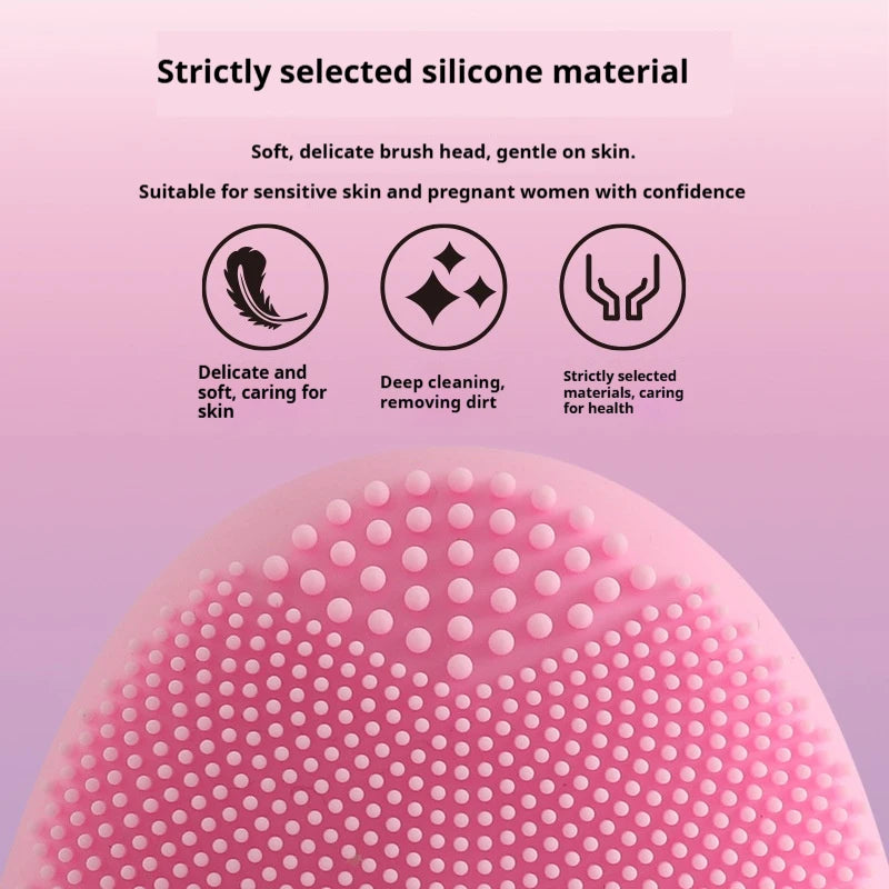 Electric Silicone Facial Cleanser Massager Skincare Massage Tool Beauty Machine Vibration Cleaning Of Pores Self Provided Batter