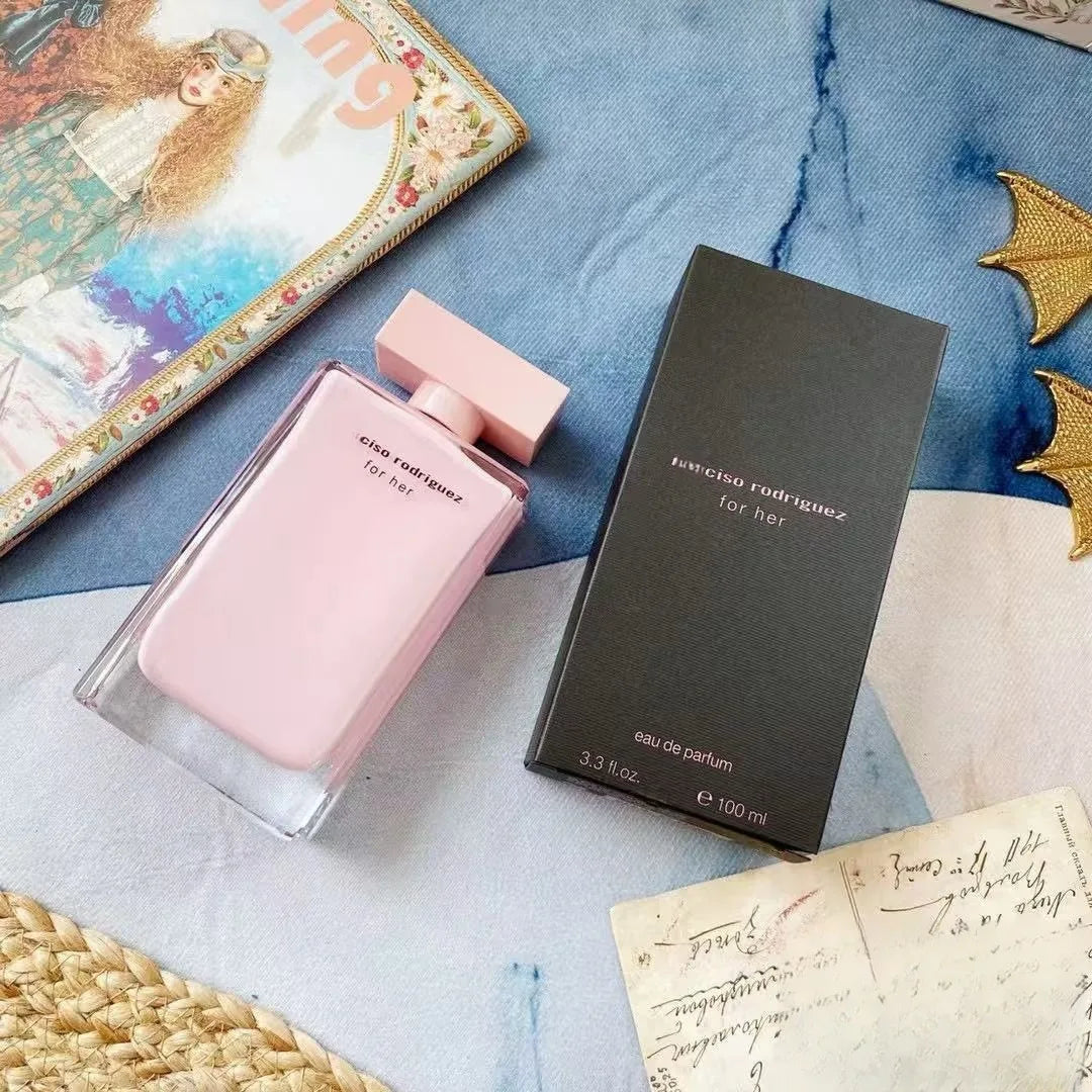 100ml Elegante musk floral eau de toilette para mulheres, perfume de garrafa rosa de luxo, fragrância dia para noite