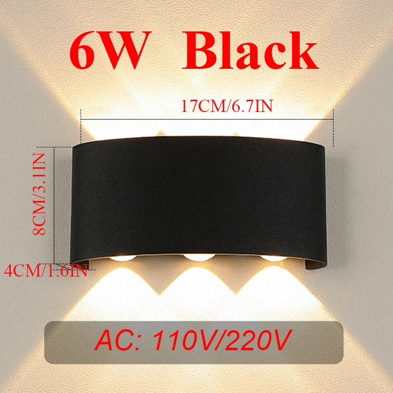 LED Wall Lamps Interior Wall Light IP65 Waterproof Aluminum Indoor Outdoor Lighting Wall Lamp Outside Wall Lights Living Room