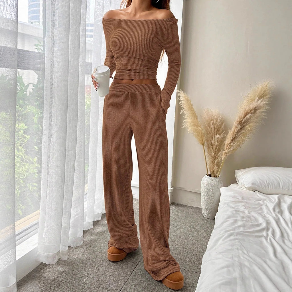 Casual Workout Two Piece Sets Woman Outfits Crop Long Sleeves Tops Long Pants Tracksuit Suit Summer And Fall 2026 New Lounge Set