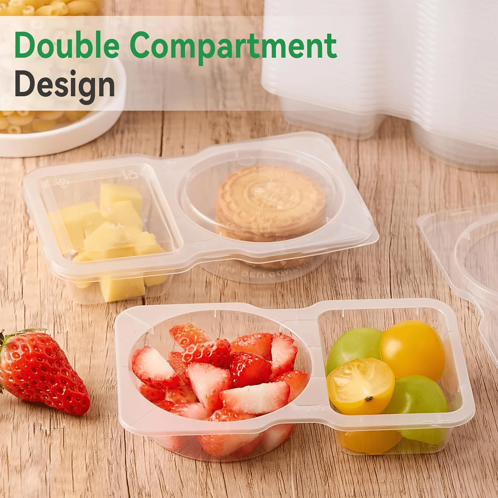 10Pcs Food Storage Containers with Lids Leakproof Stackable Flip Top Plastic Sauce Salad Snack Boxes for Lunch Picnic Office Han