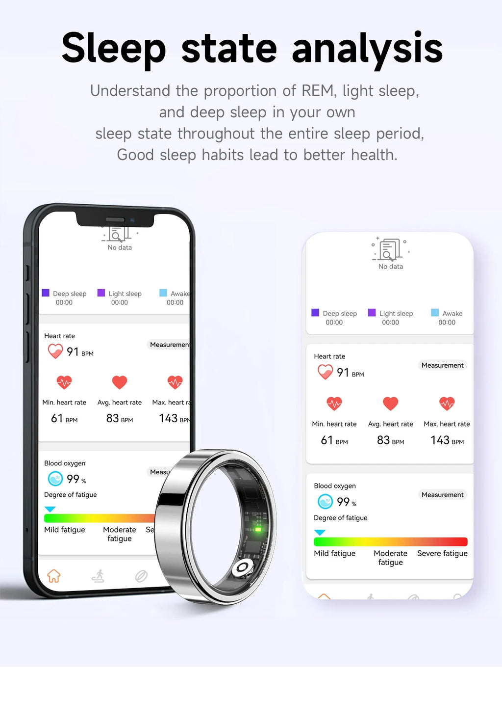 R09 Smart Ring Men Women with Charging Case Heart Rate Blood Oxygen Skin Temperature Monitor Waterproof For Android iOS R12