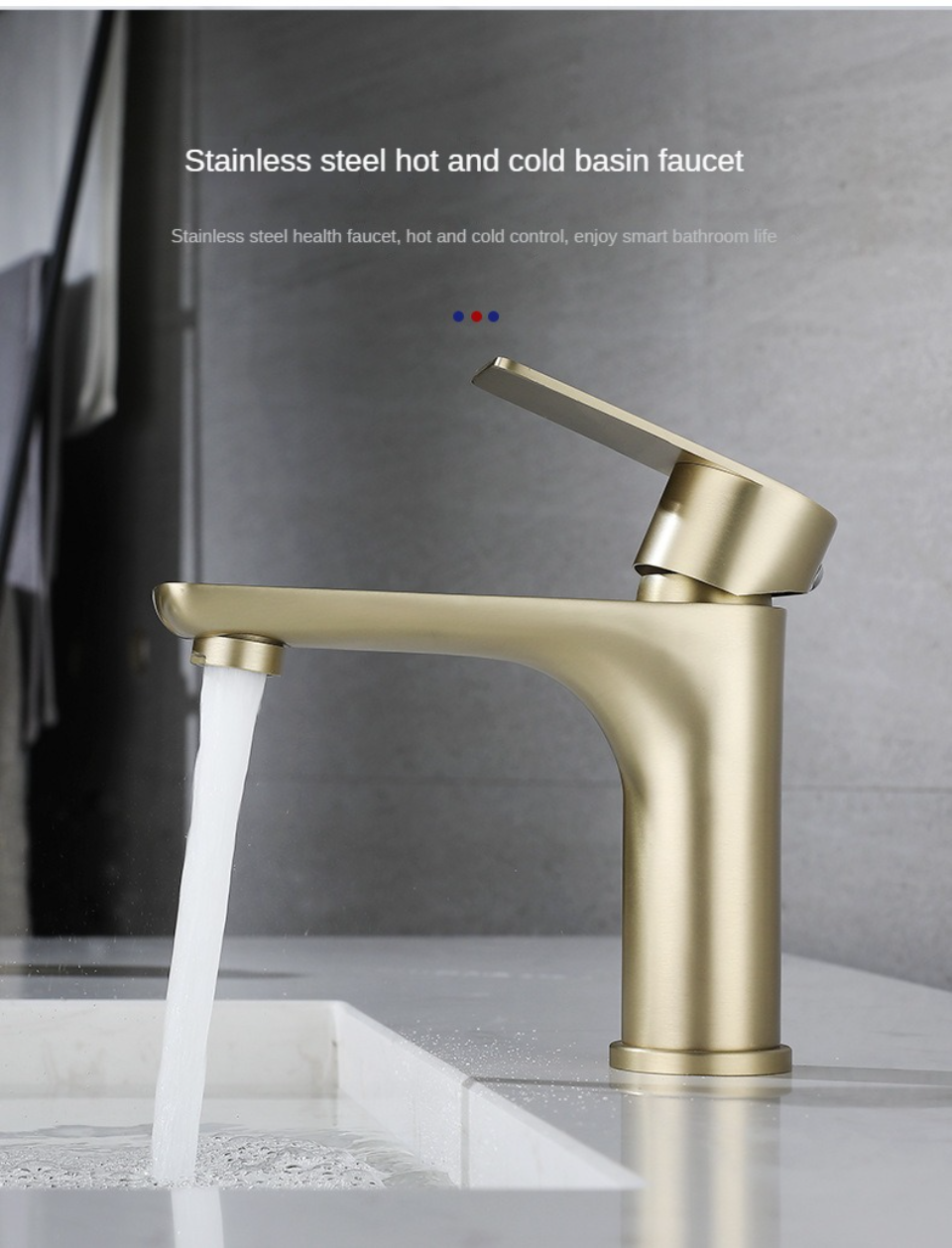 Bathroom Water Faucet Taps Cold and Hot Stainless Steel Single Hole Wash Basin Faucets Mixer Torneira Cascata Dourada