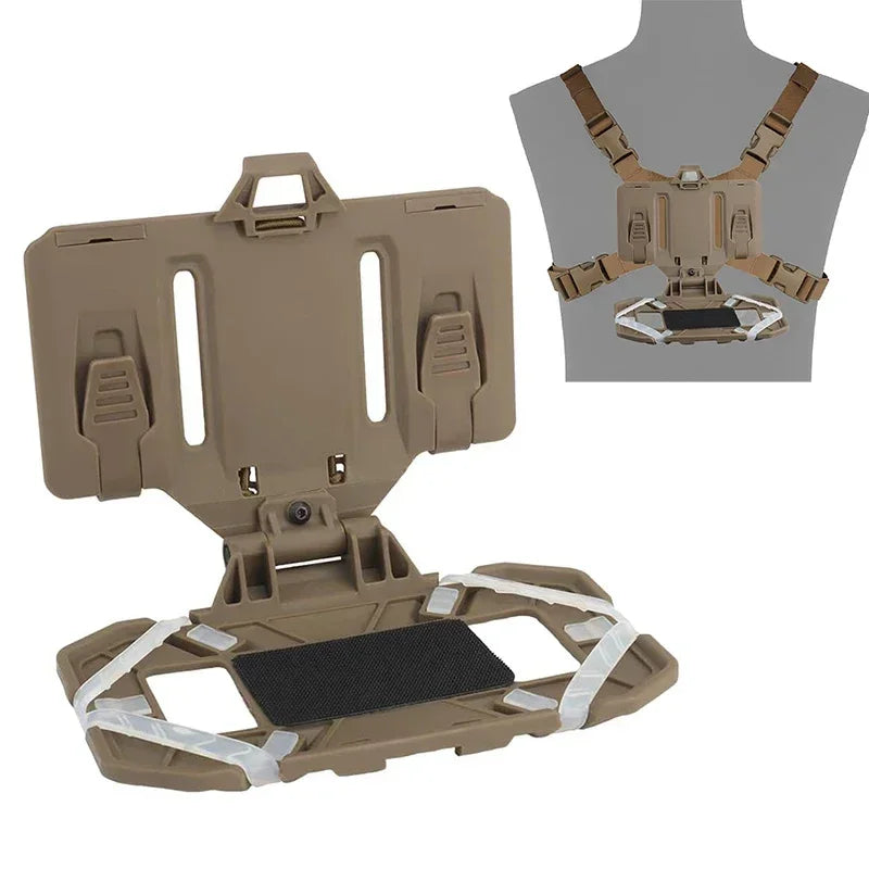 Tactical Admin Phone Platform Molle Cell Phone Holder Carrier Phone Mount with H Harness Strap Shoulder Harness for Screen Size