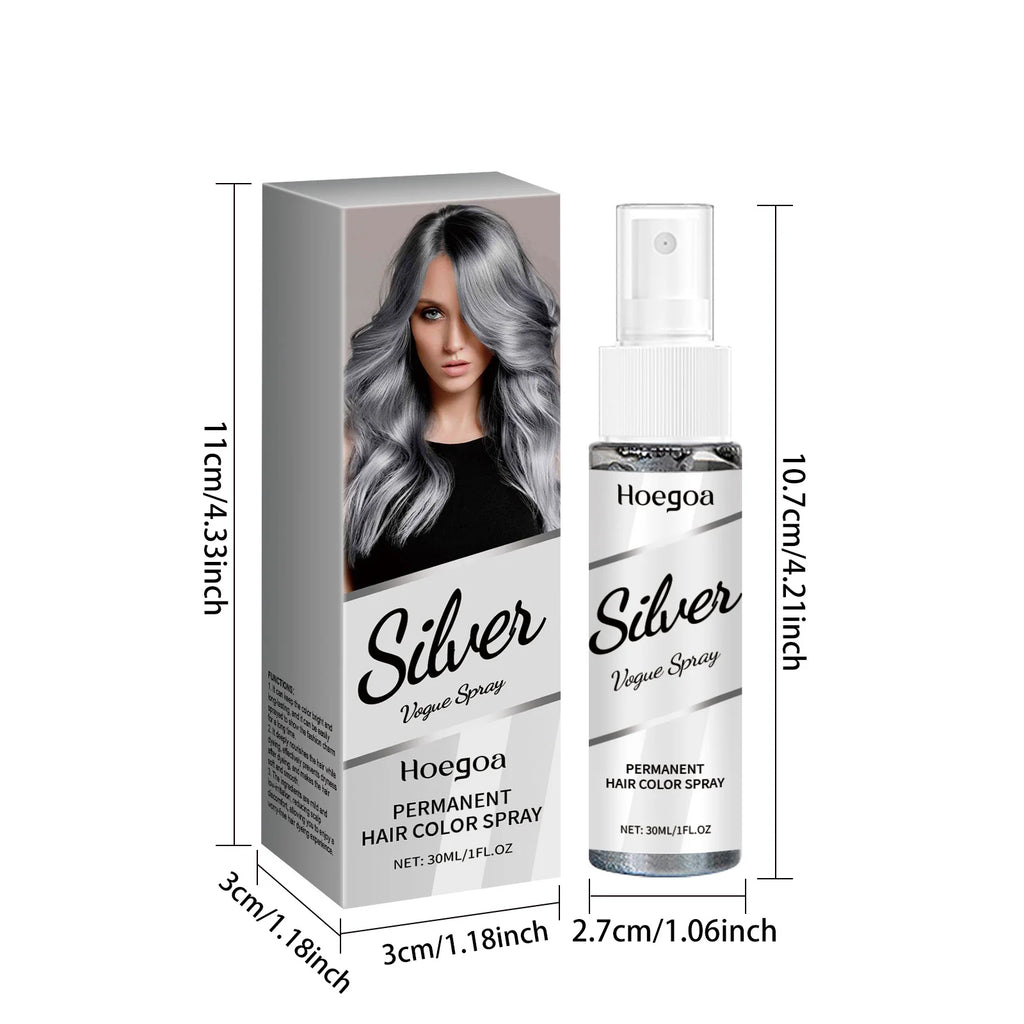 Temporary Gray Hair Dye Spray One-Time Molding Smoky Gray Punk Style Light Color Non-Irritating Unisex Grandma Gray Hair Dye