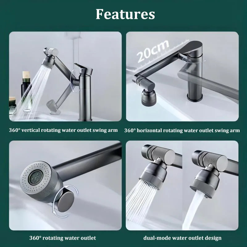 Stainless Steel Basin Faucet High Quality Universal Multifunctional Hot and Cold Dual-use Bathroom Wash Basin Faucet