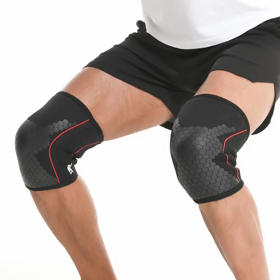 AOLIKES 7mm Compression Knee Sleeves for Weightlifting Support, Powerlifting Strength, Heavy Squats, Cross Training, Gym Fitness