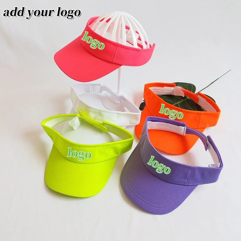 "Custom Logo Outdoor Sports Hats For Women Golf Tennis Caps Men Adjustable Running Sport Sports Sun Cap Headband Visor Beach Hat