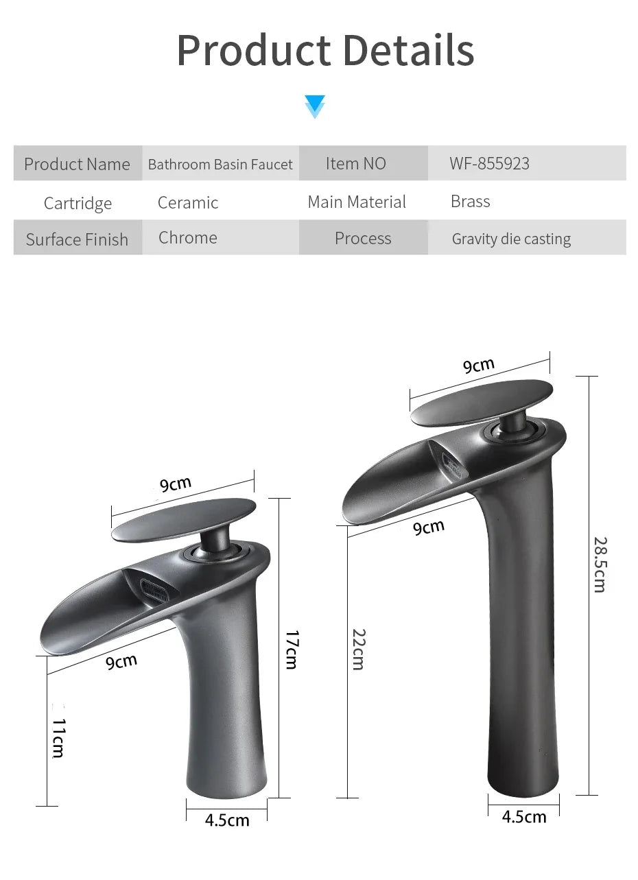 Basin Faucets Modern White Bathroom Faucet Waterfall faucets Single Hole Cold and Hot Water Tap Basin Faucet Mixer Taps 855924