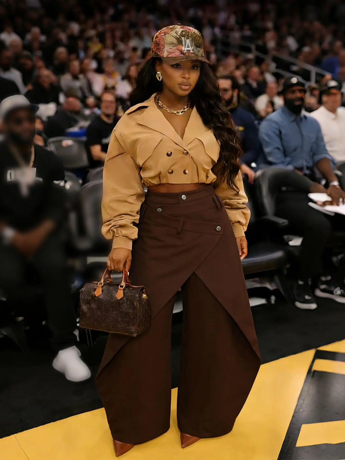 Vintage Washed Denim Wide Leg Pants Women Asymmetrical Wrap Overlap High Waist Y2K Streetwear Casual  Fashion Baggy Jeans