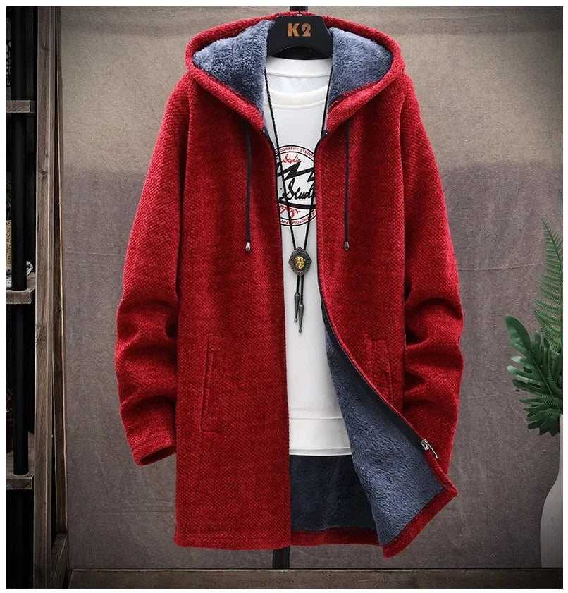 Customizable Thick hooded cardigan jacket