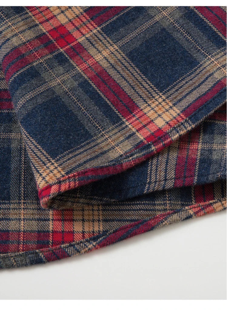 100% Cotton Flannel Shirt Long Sleeve, Plaid Winter Casual Shirt, Anti-Wrinkle Soft Brushed Fabric, Multi-Color Sizes M-4XL