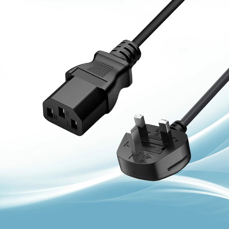 1.5m 3 Prong US/EU/UK Plug AC Power Cord Cable For Electronics/TV/Computer/Printer/Radio/Monitor/Laptop