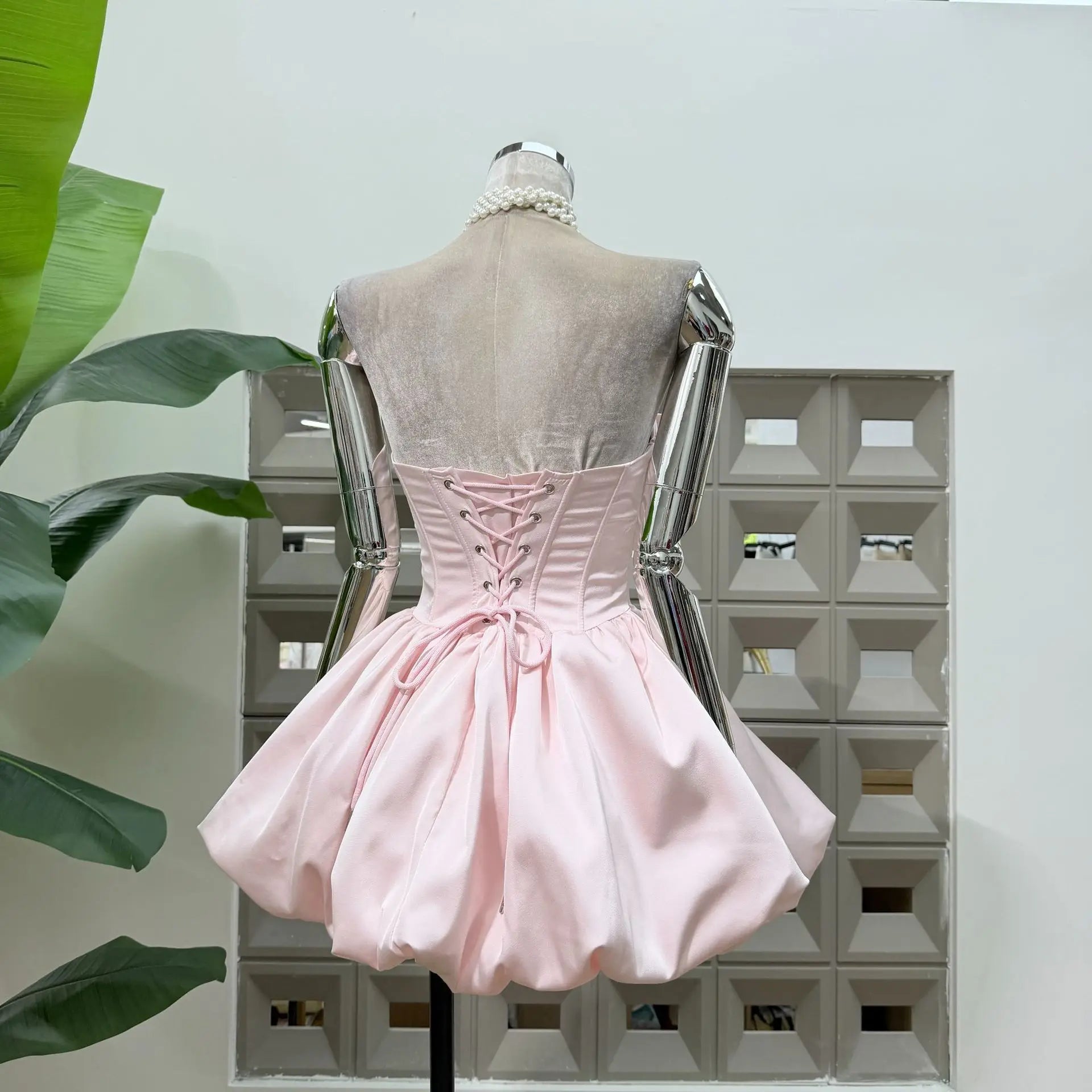 Women Sexy Strapless Bow Corset Mini Dress With Shorts Birthday Party Homecoming Prom Ball Elegant Ruffle A Line Evening Dresses