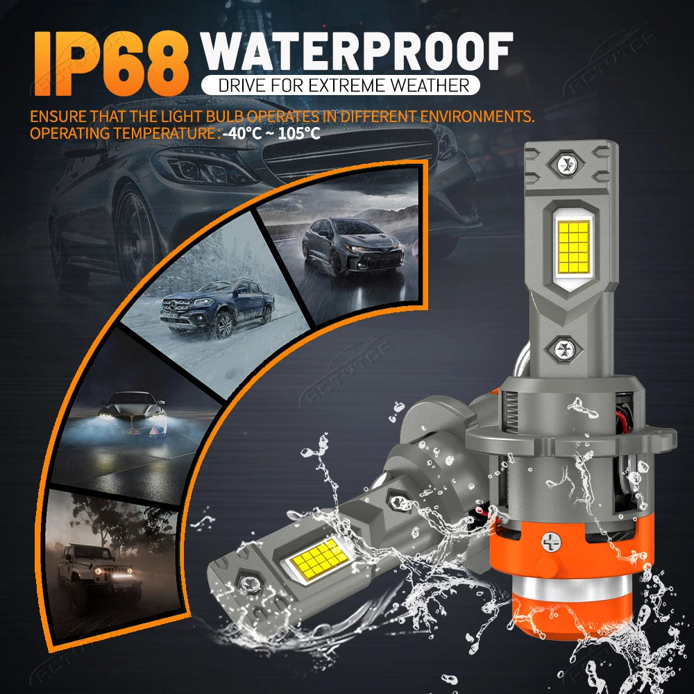 D2S D4S Led Car Headlights Bulb D2R D4R LED Car Light High Power 5200W 1:1 Plug and Play 9980 CSP Chip Turbo Lamp 6500K White