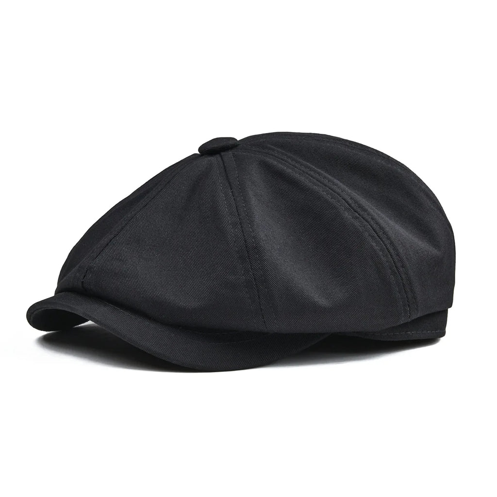 BOTVELA Men's Newsboy Cap Twill Cotton 8 Panel Hat Flat Ivy Cabbie Casual Baker Caps Gatsby Hat Retro Hats Boina Beret for Male