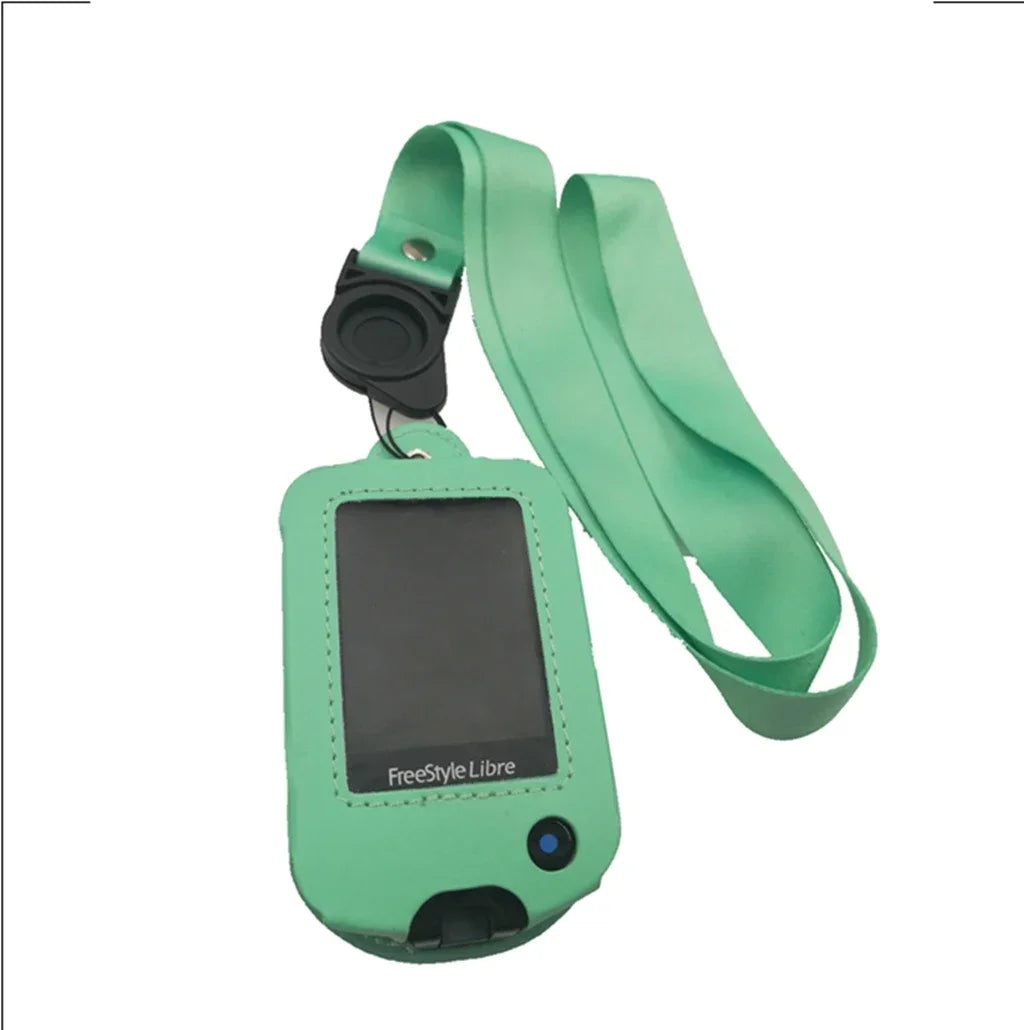 Cartoon ABBOTT LIBRE FREESTYLE Reader Protective Cover Leather Halter Neck Blood Glucose Tester Leather Case Anti-fall