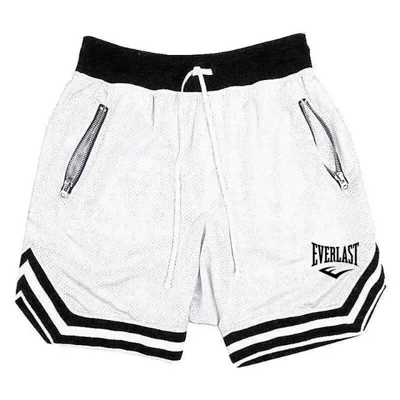 EVERLAST 2026 New Mens Basketball Shorts Summer Loose Breathable Mesh Casual Fashion Hip Hop Outdoor Sport Training Shorts