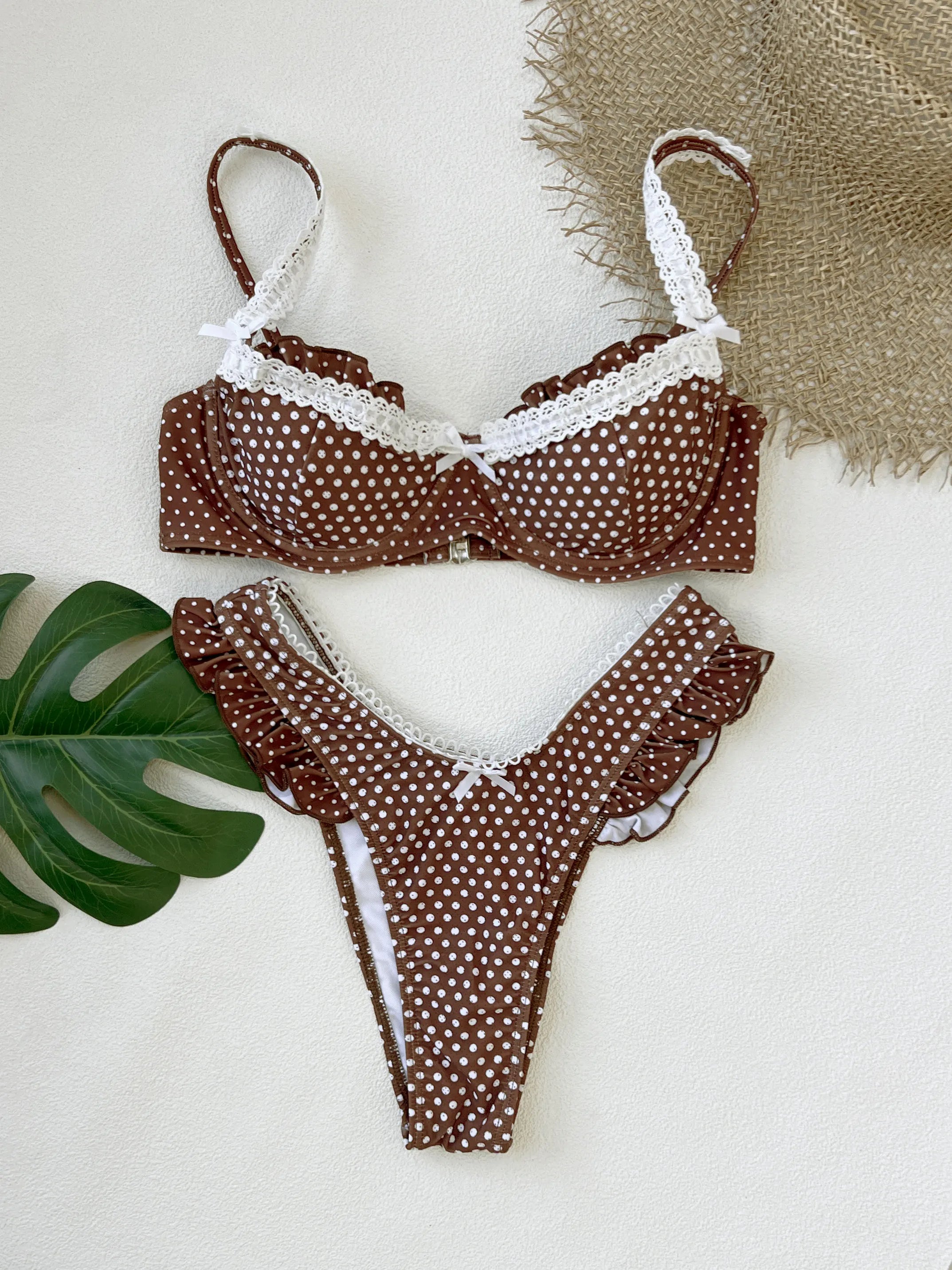 Fashion Ruffle Bikini Women Low Waist Slipt Swimsuit Lady Sexy Push Up Biquini Swimwear Female Beachwear Getways 2026 New