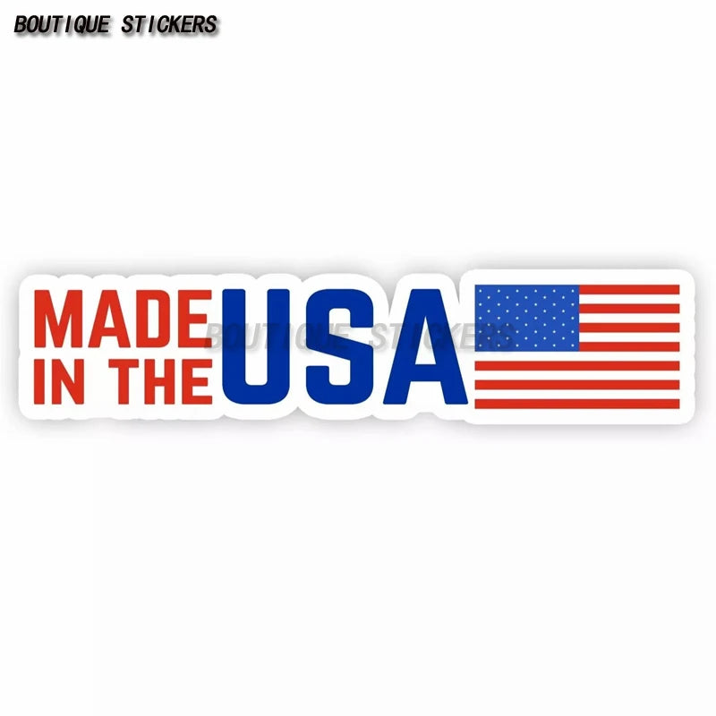 Made In The USA America FLag Badge Vinyl Sticker Decal