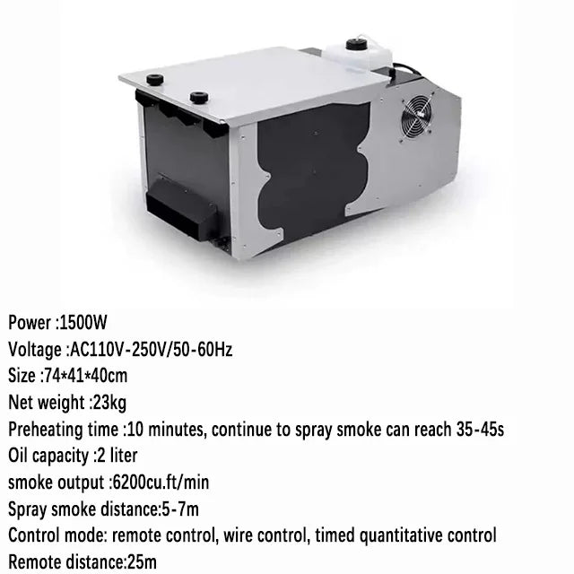 1500W Ground Fog Machine Smoke Stage Effect Equipment for Show Wedding Banquet Concert DJ Performance