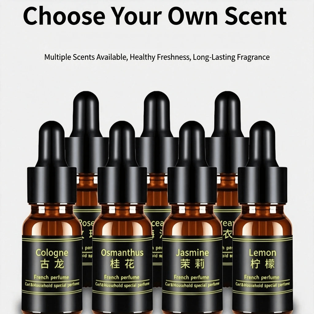 Car Air Freshener Essential Oil Refill Auto Perfume Diffuser Fragrance Dropper Bottle Long Lasting Scent Lemon Cologne Osmanthus
