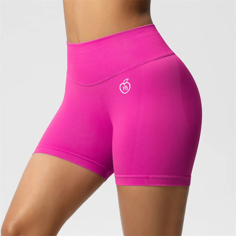 Women Bum Three Waist Sections Sports Shaping Shorts Seamless Sports Shorts For Women Cycling Jogging Fitness High Waist Push Up