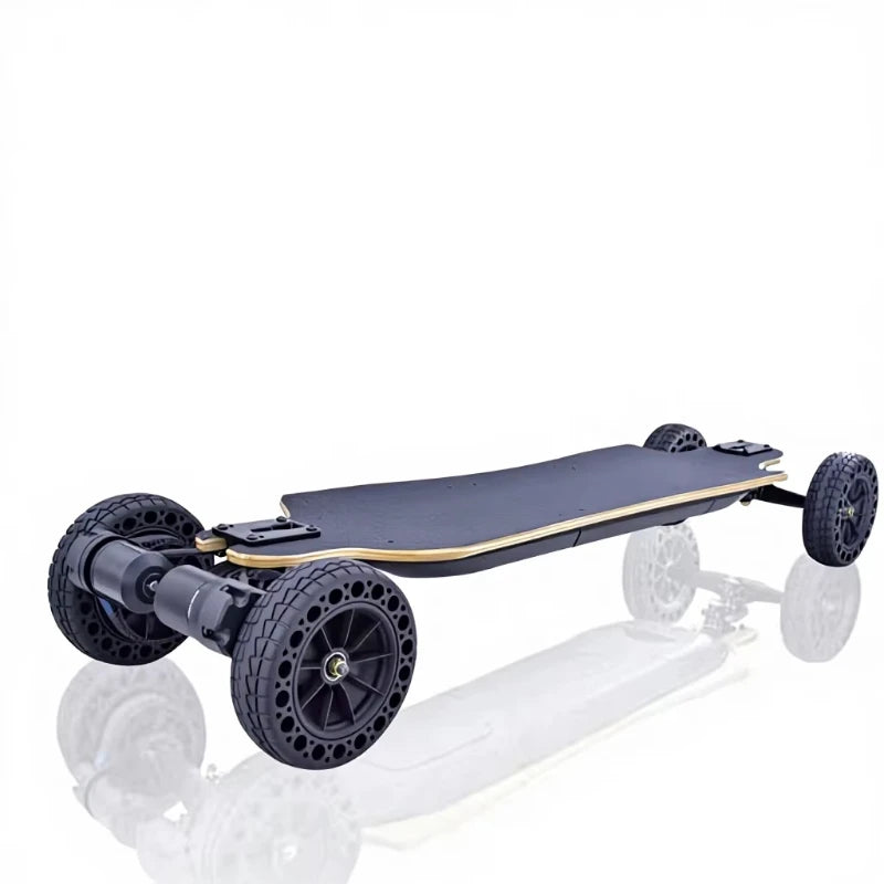Dual motor off-road electric skateboard, 4-wheel all-terrain belt drive electric longboard