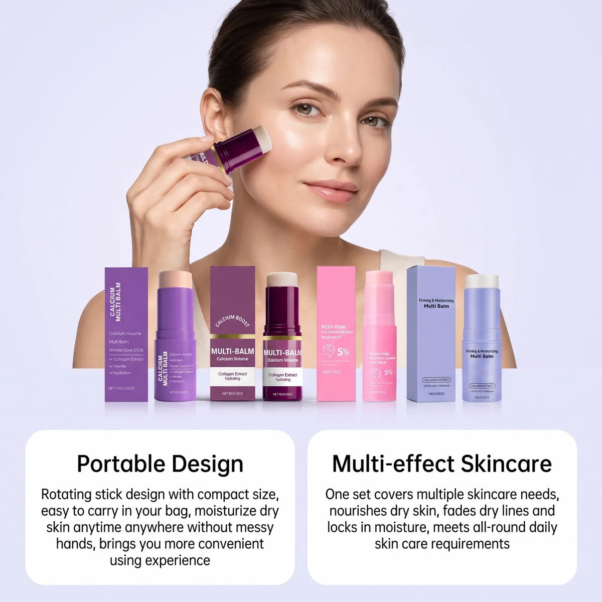 PDRN Calcium Volume Multi Balm Korean Anti-Oxidant Formula for Face, Eyes & Neck Hydrating, Firming Skin Treatment with Collagen