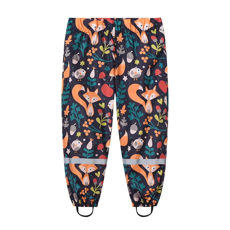 2 3 4 5 6 7 8 Years Girls Waterproof Pants Cute Cartoon Spring And Autumn Kids Pants New Fashion Boys Outdoor Children Clothing