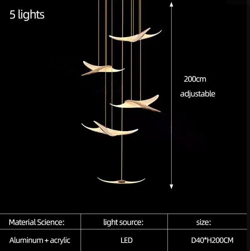 Modern Staircase Branch Chandelier New Luxury Home Hotel Iobby Decoration LED Indoor Lighting Customizable Chandelier