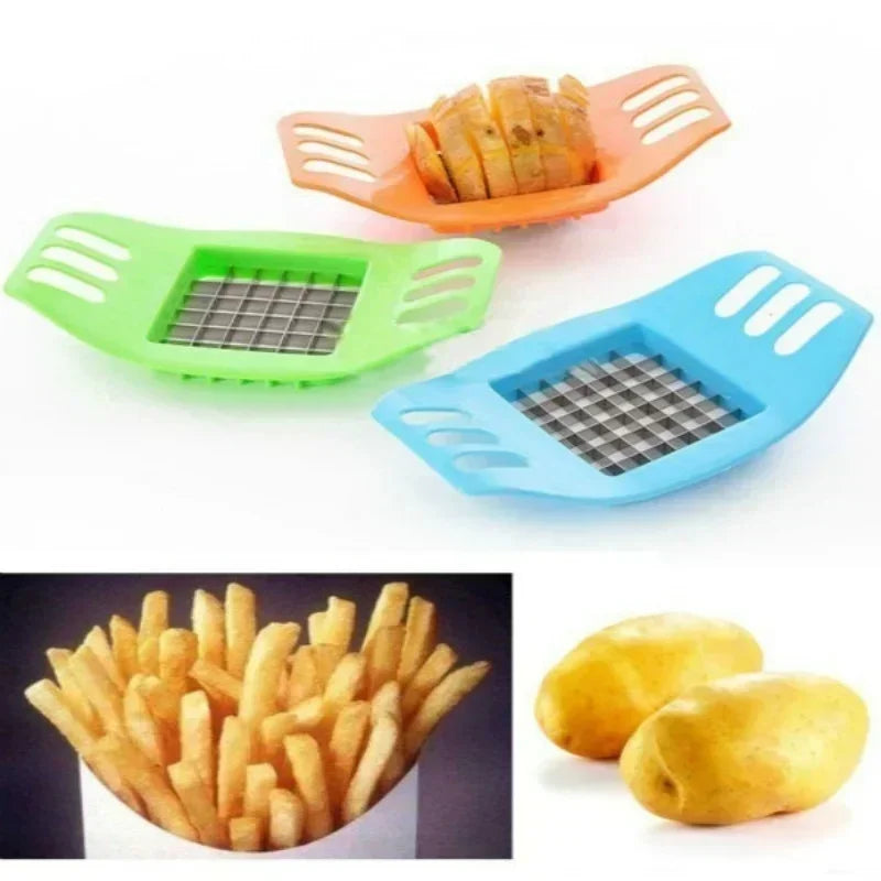 New Stainless Cutter Slicer Masher Steel Potato Vegetable Cutting Device Square Slicers Cut Fries Kitchen Tool Cooking Gadgets