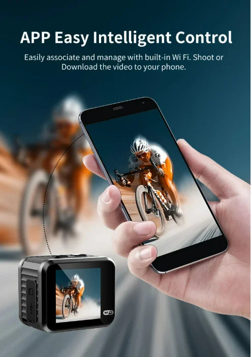 Mini HD Action Camera1.54-inch Screen Ultra-Long Battery Life Portable for Motorcycle Bicycle Off-Road & Outdoor Audio Recording