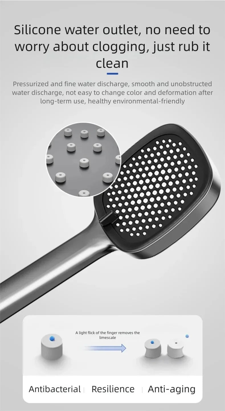 Gray Household MultiFunction Hot and Cold Water Shower Set Hotel Bathroom Bathtub Faucet Pressure Boosting Shower System Set