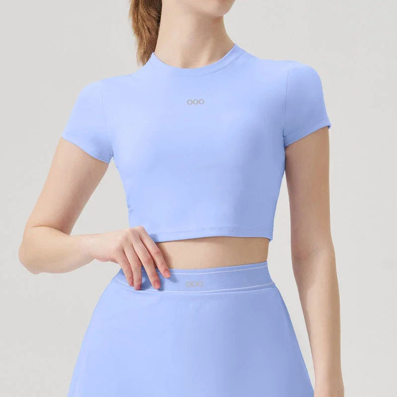 2026 Women's Casual Fashion Sports Short Sleeve and Running Comfortable Fitness Yoga Tennis Skirt