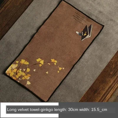 Suede Tea Towel Household Zen Tea Table Tea Cloth High-Grade Absorbent Clay Tea Mat Kung Fu Tea Tea Napkin Tea accessories