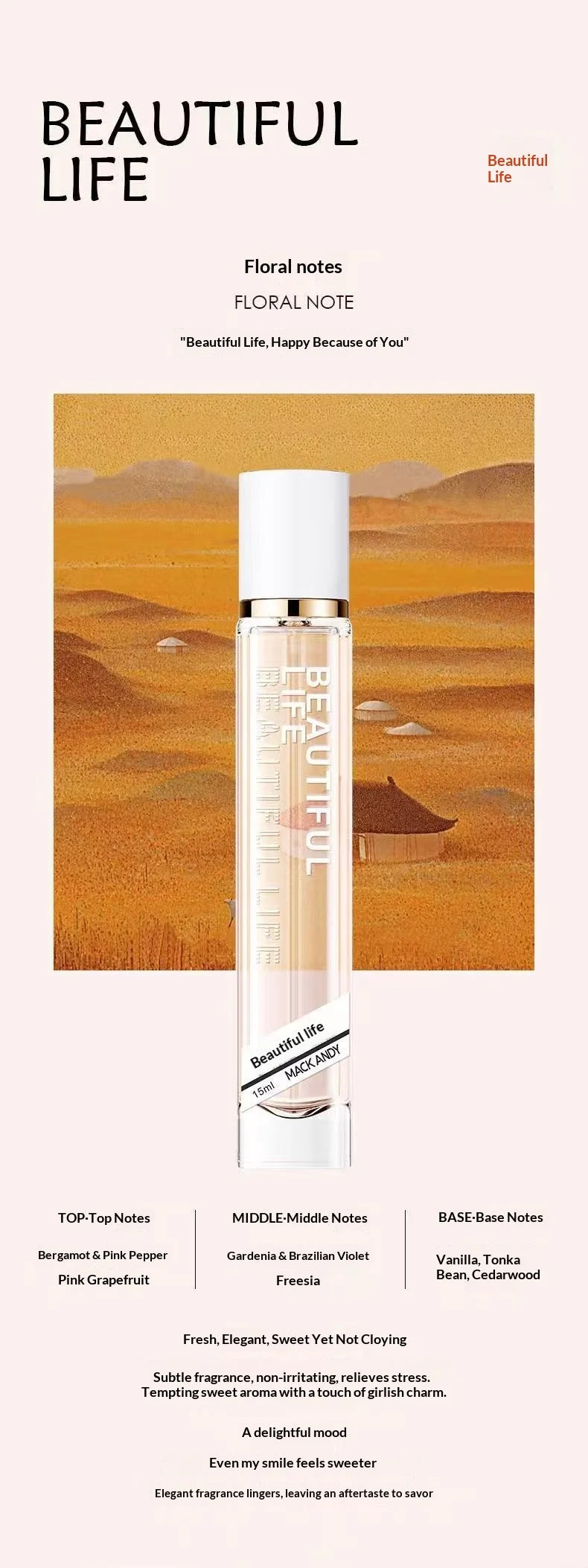 High-End Salon Grade Women's Perfume Fresh Natural Light Scent Long-Lasting Luxury Fragrance Affordable Alternative 15ml