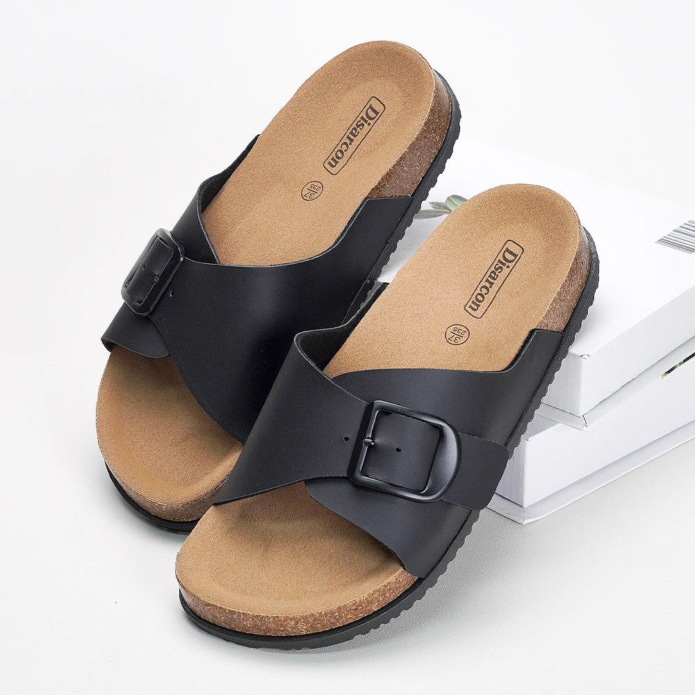 Cross-Strap Single-Strap Slippers for Women, Adjustable Buckle Sandals, Comfortable Flat Shoes for Outdoor Daily Use